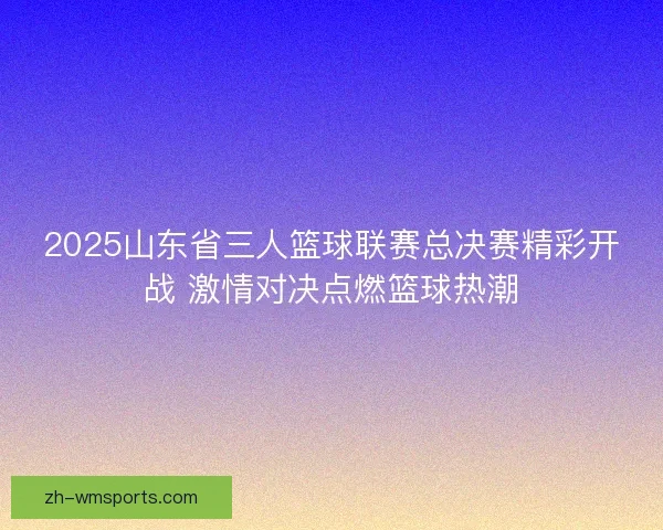 2025山东省三人篮球联赛总决赛精彩开战 激情对决点燃篮球热潮